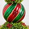 3ft. Pre-Lit Artificial Christmas Ornament Boxwood Topiary Tree with 70 Warm White LED Lights